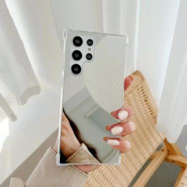 Imagem de Capas espelhadas para celular Samsung Galaxy S25 Ultra S24 S23 S22 Note20 A52 A53 A54 A55 A17, capa traseira à prova de choque (para Galaxy A56/prata)