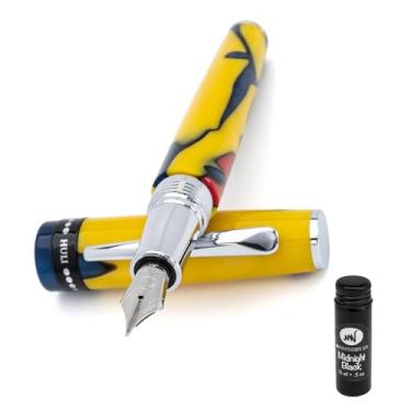 Imagem de Monteverde Caneta-tinteiro EUA People of the World Huli – Ponta média com frasco de tinta de 15 ml – Instrumento de escrita de luxo que celebra a cultura global e artesanato colecionável