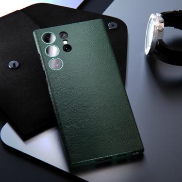 Imagem de Capa de couro para Samsung Galaxy S23 S22 Ultra Plus, capa de luxo à prova de choque, proteção completa para S23ultra S22ultra (para S23Plus/verde)