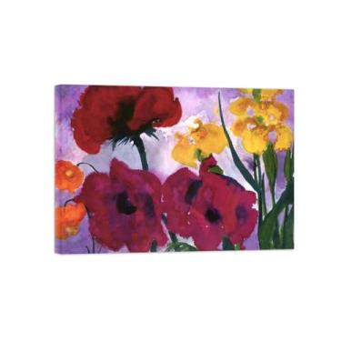 Imagem de Flores Pintura em tela Famosa Pintura Reprodução-Quadros para sala de estar-Flores roxas-Pôster pronto para pendurar Tela Embrulhada 50x70cm