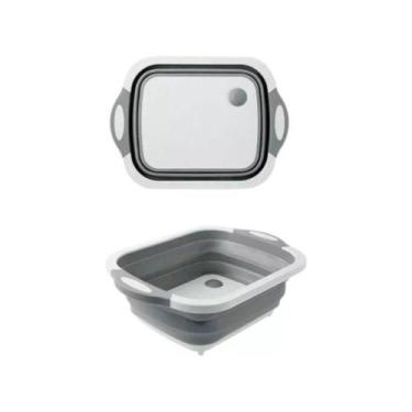 Imagem de Tábua 3em1 Silicone Retrátil Bacia Escorredor Corte Multiuso - Top Rio