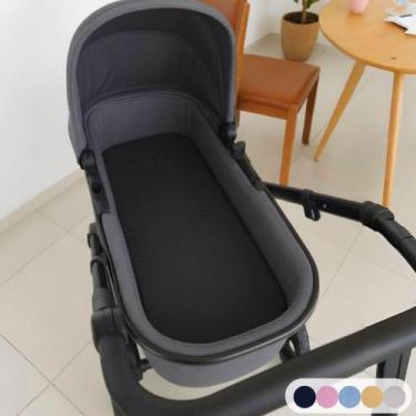 Imagem de Colchonete para Carrinho Moisés Bebê Menino Menina (Capa Removível + E