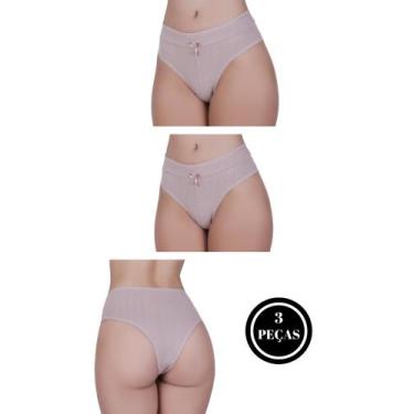 Imagem de Kit 3 Calcinha de Algodão Cós Alto Modeladora -c6 KIT 3 RAQUEL - BELLA