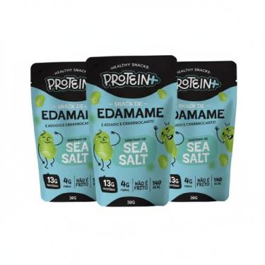 Imagem de Kit 3 edamame sea salt snack fit 13g prot 30g protein plus - PROTEIN+