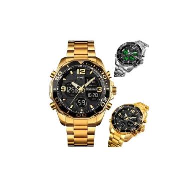 Imagem de Relógio Masculino Skmei 1649 Anadigital Esporte Luxo , Dourado