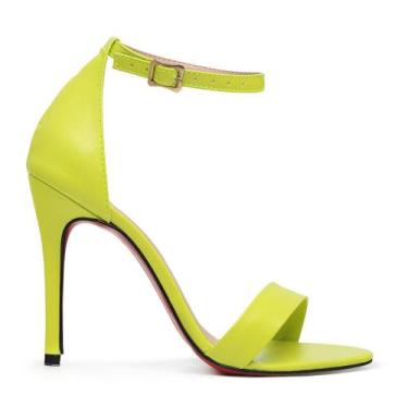 Imagem de Sandália VL Festa Bico Redondo Neon Green Salto Fino 10cm - Vitória Lu