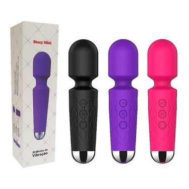 Imagem de Vibrador Varinha Mágica Massageadora íntima Sex Shop Portátil Bateria 