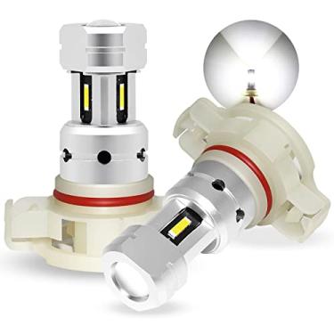 Imagem de PHINLION 3800 lúmens 5201 5202 lâmpada LED de neblina super brilhante CSP PS19W PS24W 12085 12086 lâmpadas de neblina de carro caminhão DRL lâmpadas de circulação diurna, xenon 6000K branco