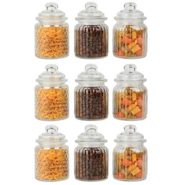 Imagem de Conjunto 9 Potes Vidro Hermético 300Ml Class Home