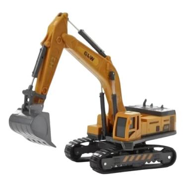 Imagem de Mini Escavadeira Trator Hidráulica GLW em Escala 1/50, Braço Articulável, Cabine Rotativa 360°, Esteira de Borracha Miniatura Brinquedo Colecionador Realista Brinquedo