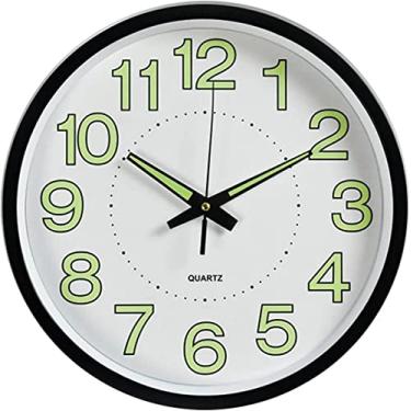 Imagem de Relógio de parede arte simples relógio ao ar livre relógio grande luminoso para uso externo 30,5 cm movimento de quartzo silencioso operado por bateria relógio decorativo para casa, jardim, pátio