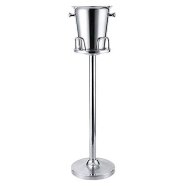 Imagem de Baldes de gelo banheira para bebidas de aço inoxidável com suporte, suporte para bebidas para festas, uso em exteriores ou interiores, kits de baldes independentes (cor: C)