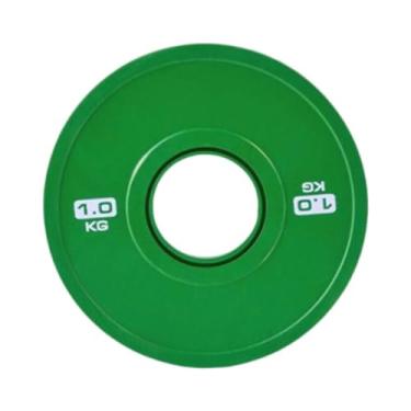 Imagem de Aymzbd Placa de peso Fitness Change Placa de barra de borracha de aço para levantamento de peso de treino para entusiastas de construção de força, 1 Kg Verde