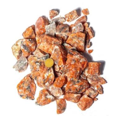 Imagem de Cascalho Bruto de Calcita Laranja - 1 Kg - Pedra Natural 30 a 60mm Tip