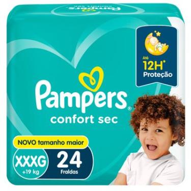 Imagem de FRALDA DESCARTÁVEL INFANTIL PAMPERS CONFORT SEC XXXG + DE 19KG PACOTE 24 UNIDADES
