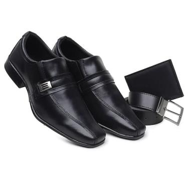 Imagem de Kit Social Sapato Preto West Line Carteira + Cinto - WEST BOOTS, Preto