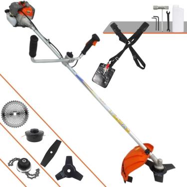 Imagem de Máquina de Corta Grama Vulcan VR330P À Gasolina 2T 33cc 1,2HP 10.000rpm Multifunções  Completa Com Carretel de Nylon + 4 Lâminas de Corte