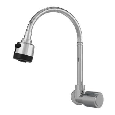 Imagem de Torneira Cozinha Parede 1/4 de Volta Gourmet - 1167 C40 - REAL, Cromad