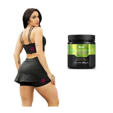 Imagem de Kit Top Suplex Short Saia Fitness e Creatina Sem Sabor 250g