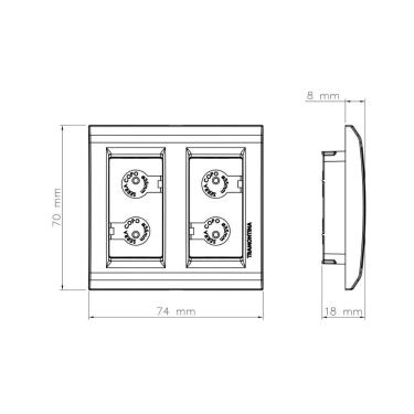 Imagem de Placa para Móvel 2 Postos Tramontina Liz Branca