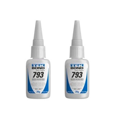Imagem de Kit 2 Cola Adesiva Instantânea Multiuso 20G 793 Tekbond