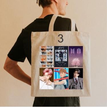 Imagem de Kit 03 Ecobag + 50 Poster Kpop BTS 10X15CM colantes - PROPRIA