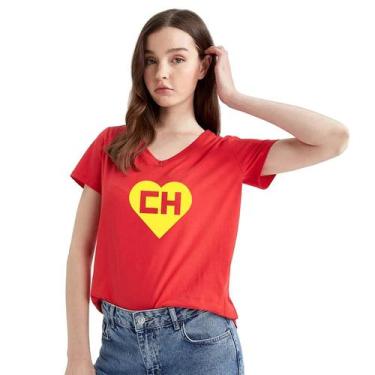 Imagem de Baby Look Feminina Chapolin Colorado Vermelha Manga Curta - Original U