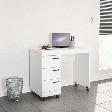 Imagem de Escrivaninha 3 Gavetas Osaka Politorno - Branco