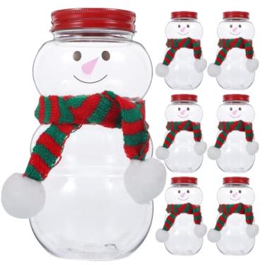 Imagem de Baluue Conjunto Com 10 Garrafas De Suco Natal, Plásticas Reutilizáveis 500 Ml, Jarra Bebida Em Formato Boneco Neve Tampa, Recipientes Transparentes Para Doces, Lembrancinhas Festa Infantil
