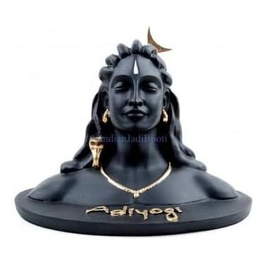 Imagem de Estátua de resina preta Adiyogi Harmony de 7,5 cm, ídolo do painel do carro Lord Shiva, decoração religiosa hindu para casa e escritório