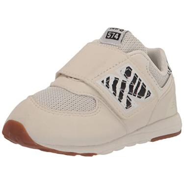 Imagem de New Balance Tênis infantil unissex 574 New-b V1 Animal Hook and Loop, Sal marinho/preto/rosa de pedra, 5 Toddler