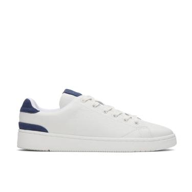 Imagem de TOMS Tênis masculino Trvl Lite Low Lace-Up, Couro azul cadete branco brilhante, 39