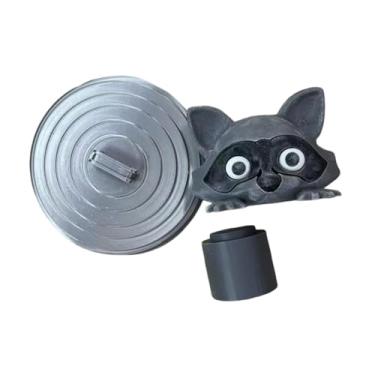 Imagem de IEUDNS Suporte de papel higiênico de guaxinim, suporte para rolo de lenços de papel, presente decorativo, dispensador de papel higiênico para cozinha, Cinza Prateado