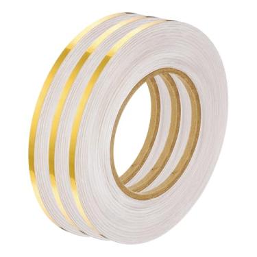 Imagem de Generic 3 peças de telhas douradas fita espelhada metálica 0,5 cm x 164 pés PVC autoadesivo decoração piso parede costura adesivo impermeável lacuna fita para cozinha banheiro armário