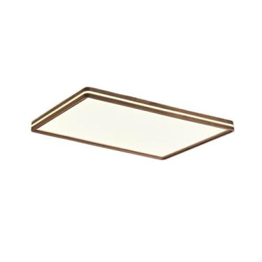 Imagem de Luz de teto Luminária de teto em nogueira para sala estar, moderna e simples, iluminação para quarto jantar
