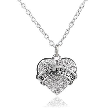 Imagem de Colar de amizade para mulheres, presentes para amigos, colar de coração para melhor amiga, presente de aniversário de Natal para melhores amigas, One Size, Aço inoxidável, Sem Pedra Preciosa