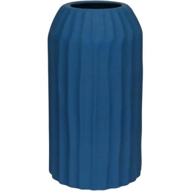 Imagem de VASO DECORATIVO ENFEITE CASA REDONDO HOME&CO CERÂMICA 22x12x12cm AZUL