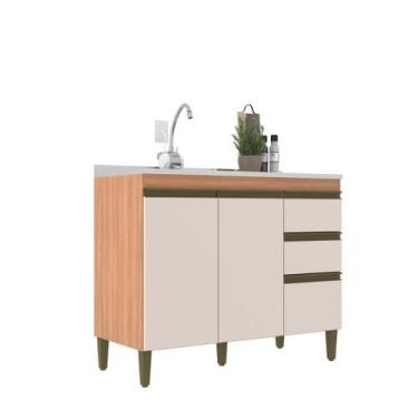 Imagem de Balcão de pia 1,20 cozinha Cecilia Freijó Off White - J Carvalho, Frei