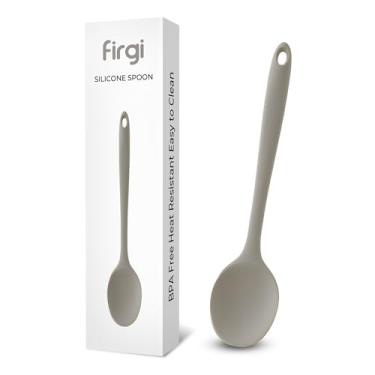 Imagem de FIRGI Colher de cozinha de silicone multi platina para assar, raspar e misturar, 100% silicone colorido de grau alimentício, utensílios de cozinha e servir, resistente ao calor, panelas antiaderentes