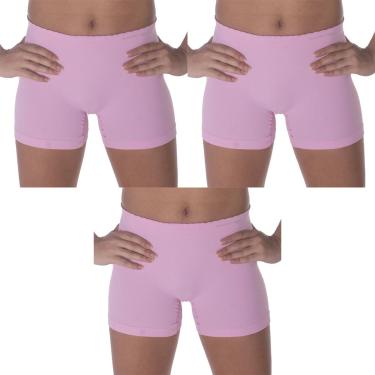 Imagem de Kit 3 Calcinhas Boxer Selene Sem Costura Infantil - Rosa