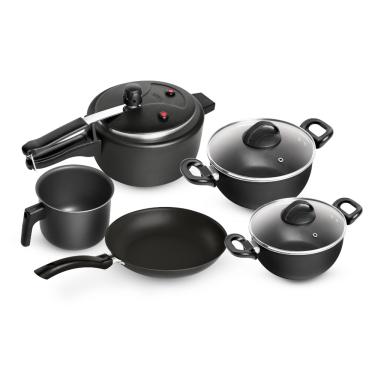 Imagem de Conjunto Redondo Tulipa Antiaderente Preto - Patolux 10118