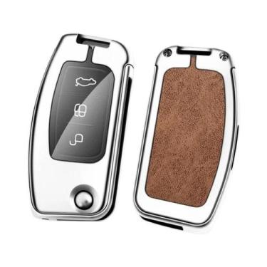 Imagem de Capa Protetora De Chave De Carro Em Couro E Metal Para Fiesta Focus Ec