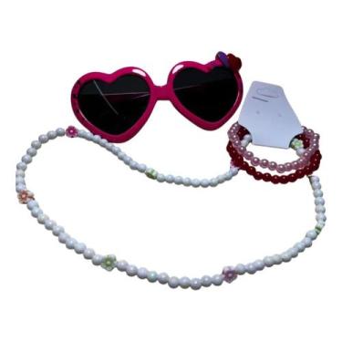 Imagem de Kit Óculos E Colar E Pulseira Charmoso Infantil - Ja Brasil, 2