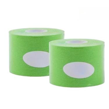 Imagem de Bandagem Elastica, Kit 2 Fita Bandagem Elástica Adesiva 5cm X 5m,Alivia A Dor Tape Fisioterapia(Kit 2 verde)