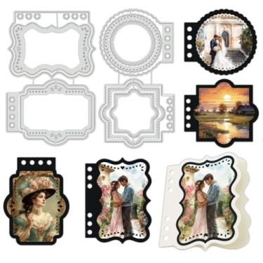 Imagem de UNICRAFTALE 10 peças de fichário geométrico, matrizes de corte de metal, estênceis de gravação em relevo 3D para fazer cartões, faça você mesmo, festa de casamento, álbum de fotos, artesanato em papel
