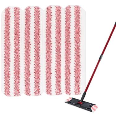 Imagem de Substituições de esfregão compatíveis com esfregão plano O Cedar H2prO - Cabeças de substituição de esfregão de microfibra para esfregões de piso plano O-Cedar/Vileda H2prO - Almofada lavável para