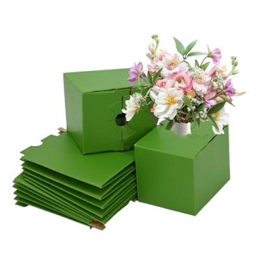 Imagem de tonchean 100 peças de caixa de entrega rápida para floristas, 14 cm x 11,4 cm x 11,4 cm