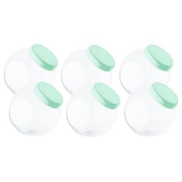 Imagem de Kit 6 Pote Baleiro 2,4L Grande Redondo BPA Free Pote De Doces Biscoitos Multiuso (Verde)