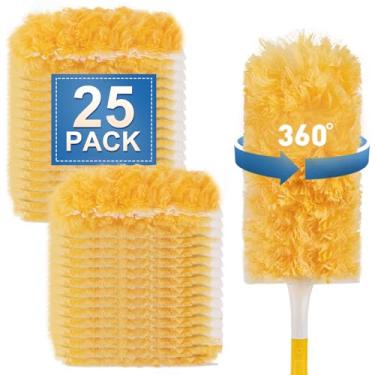 Imagem de Recargas de espanador resistente para espanador Swiffer, kit de espanadores descartáveis sem cheiro para limpeza de pó de móveis, ventilador de teto cego, espanador de penas 360 de várias superfícies