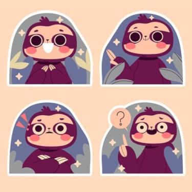 Imagem de Adesivo Infantil Kawai para Quarto e Cadernos - Conjunto de Personagens Fofos Decorativos para Crianças 40x40cm